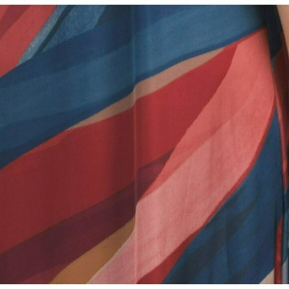 NWT Nicole Miller Abstract Floral Print Slip on Satin Maxi Dress - Picture 4 of 6